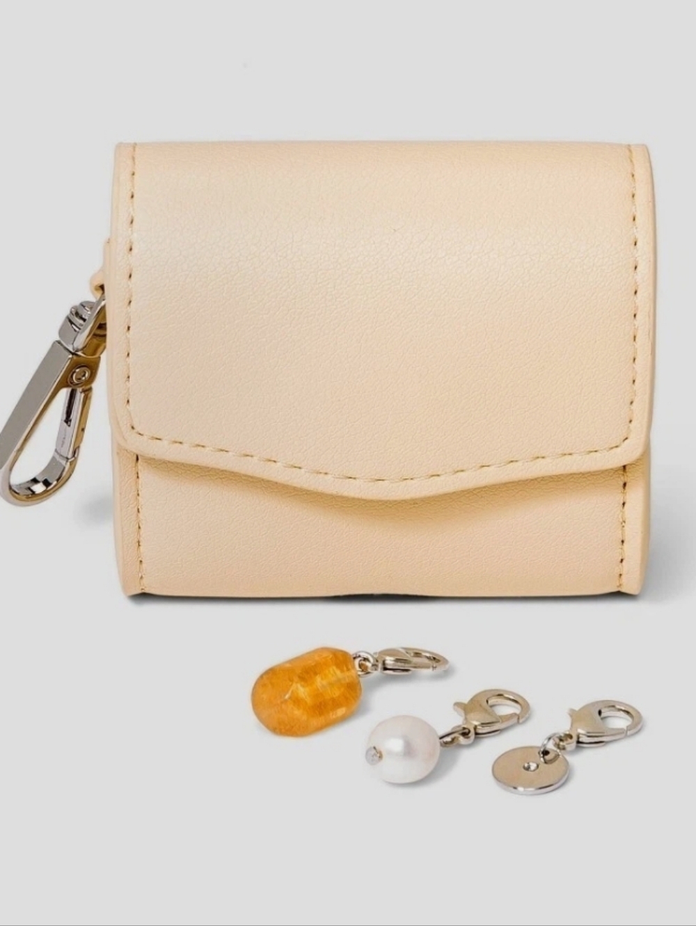 a new day Light Yellow Earbud Case with Semi-Precious Charm Set